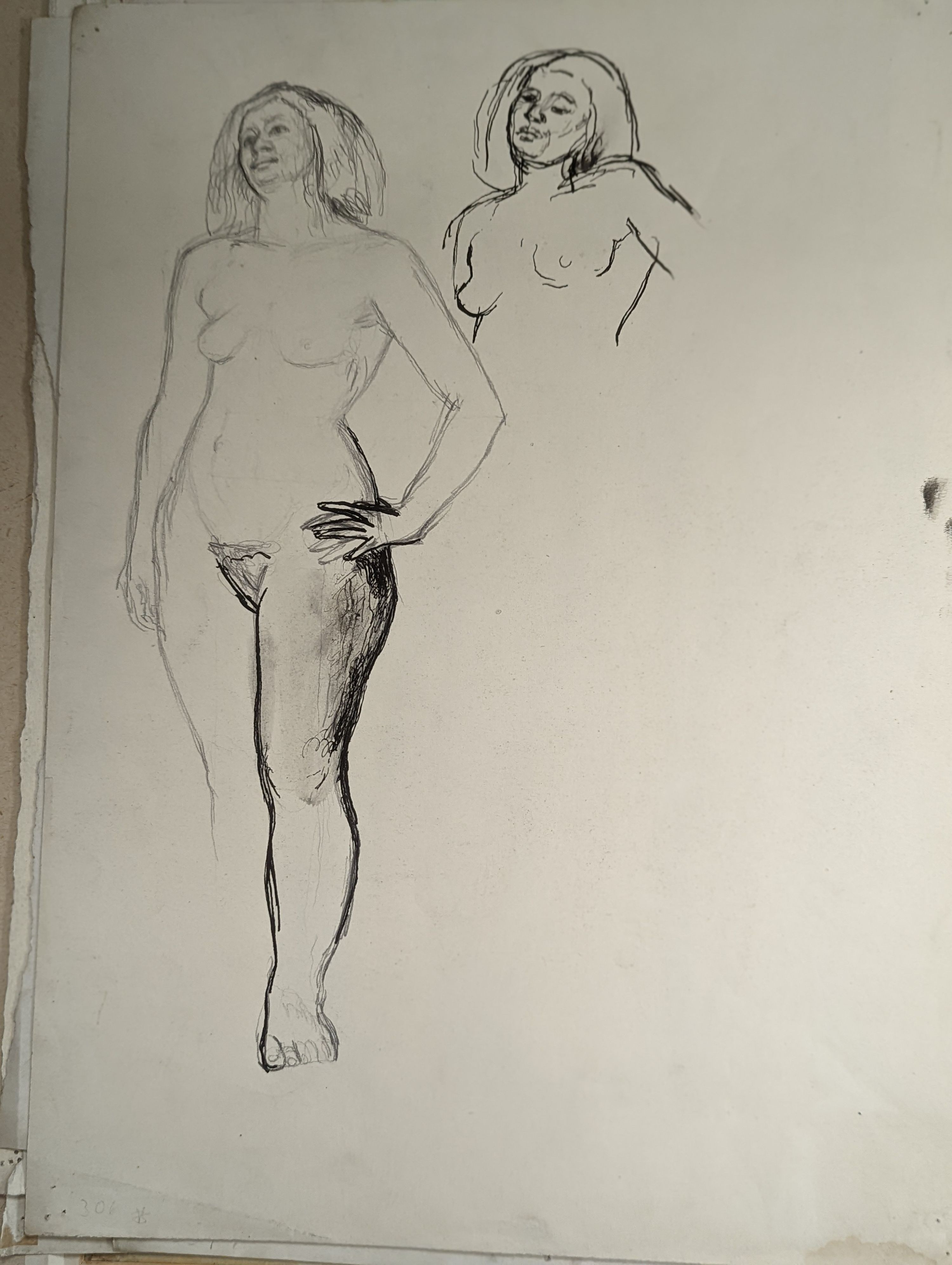 Barnett Freedman (1901-1958), folio of ink and pencil sketches, mostly nude studies, largest 37 x 27cm